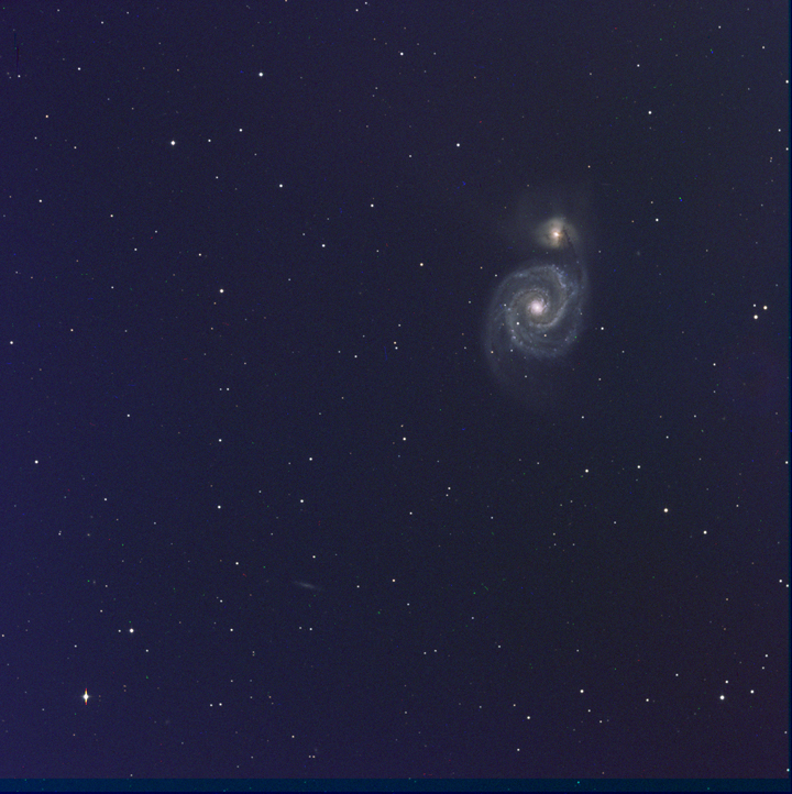 M51 Assembled from individual filtered images by Ricky Murphy. Images provided by Professor Pamela Gay for Astrophotography projects at SAO.
