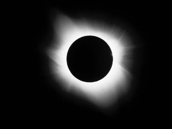 A Total Solar Eclipse - The surrounding cloud is the corona, only visible on Earth during a total eclipse.
