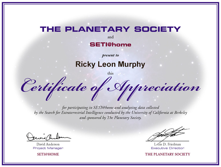 certificate for appreciation