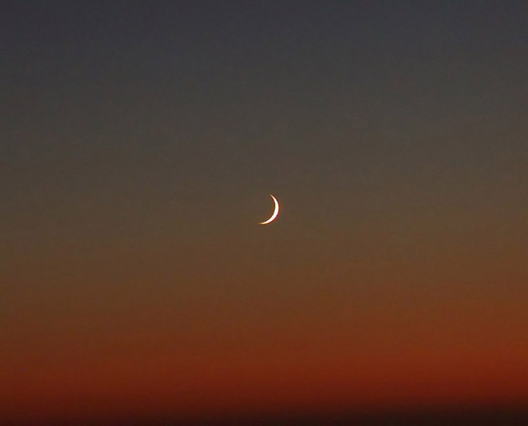Crescent Moon Over Pacific