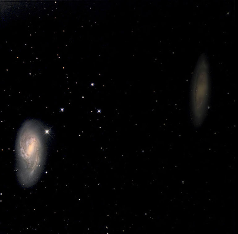 Spiral Galaxy M66 (on the left)