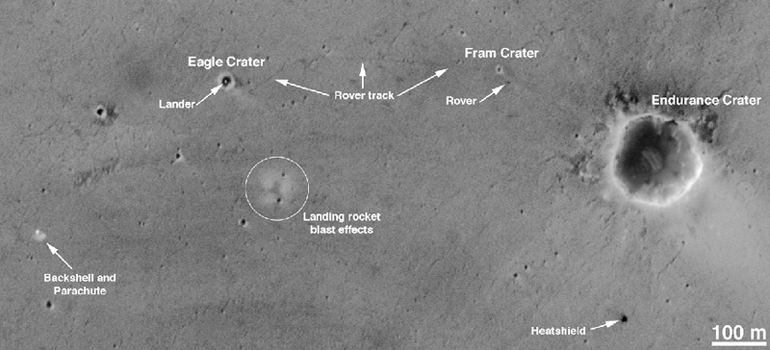 High resolution image of the Opportunity rover location.