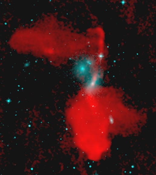 Elliptical Galaxy Optical and Radio Overlay